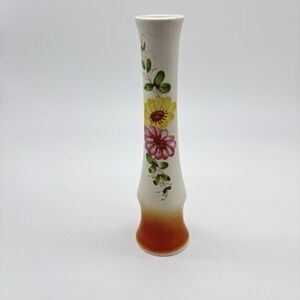 Vtg 8" Hand Painted Ceramic SADO INTERNATIONAL For FTD‎ PORTUGAL Flower Bud Vase